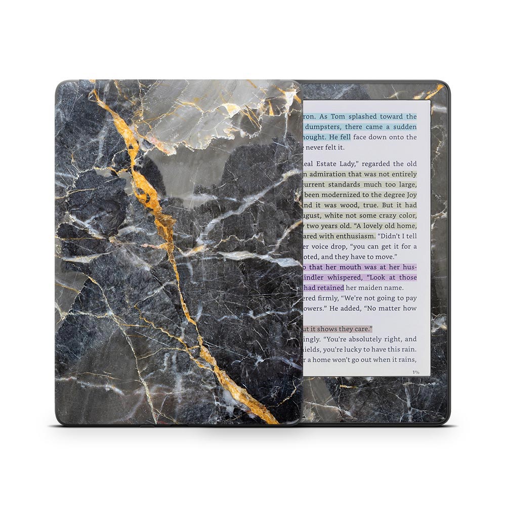 Slate Gold Marble Kindle Colorsoft Skin