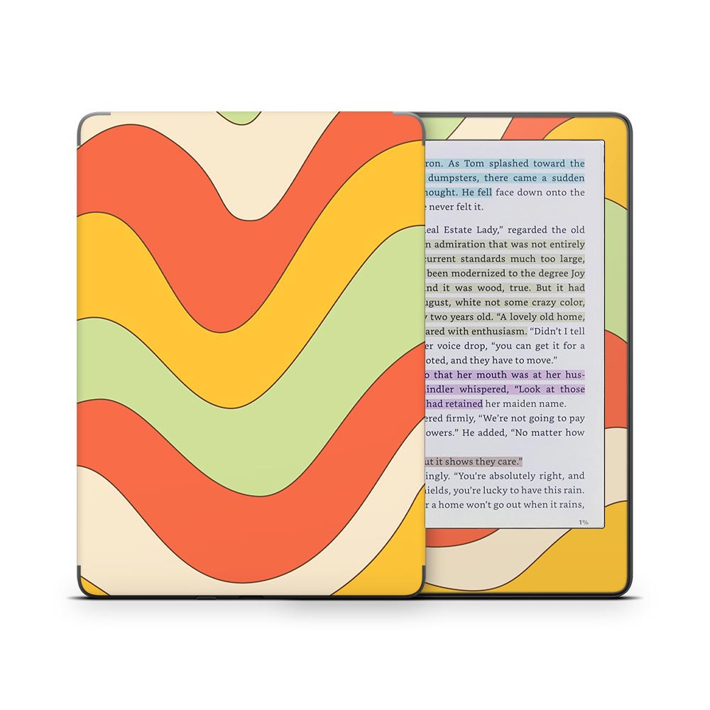 Retro Wavy Kindle Colorsoft Skin