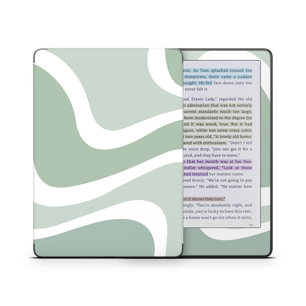Sage Abstract Kindle Colorsoft Skin