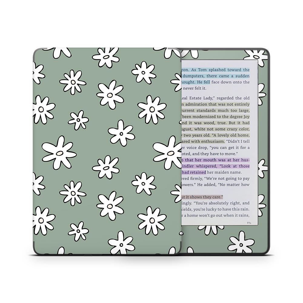 Sage Daisy Kindle Colorsoft Skin