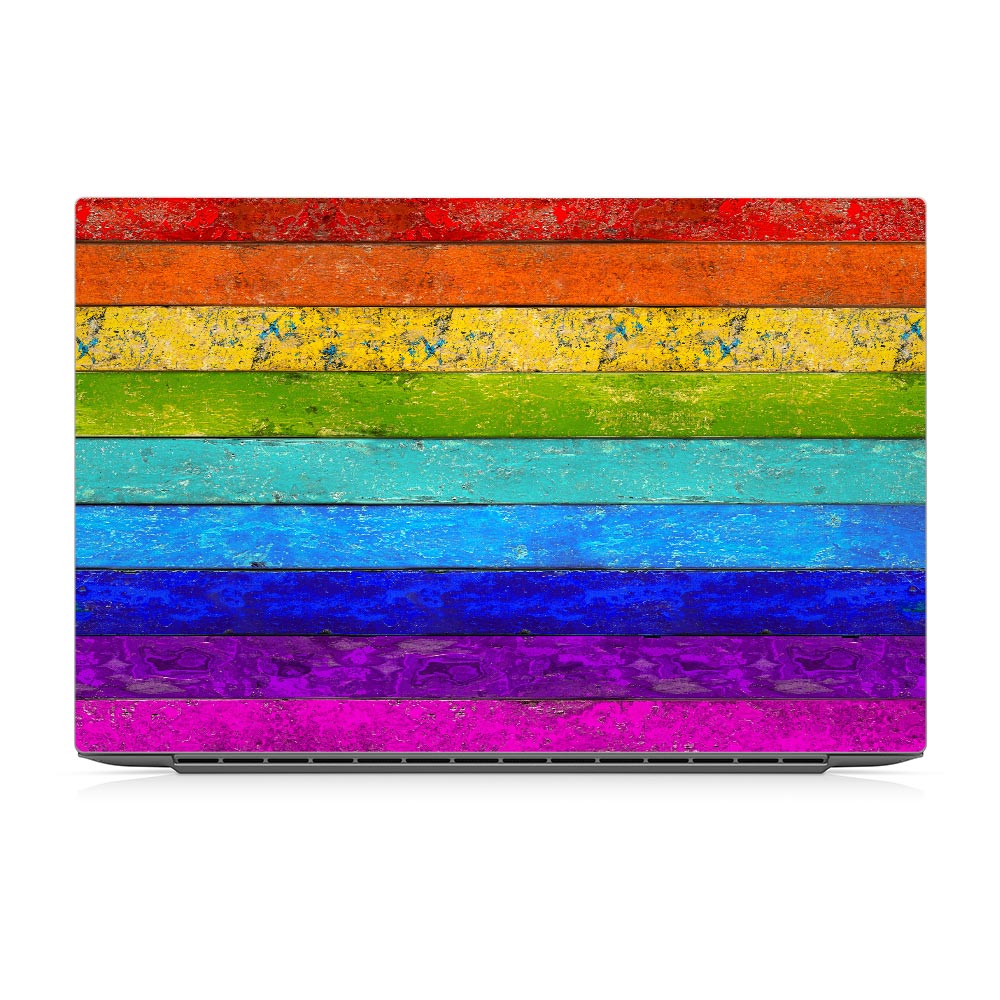 Vintage Rainbow Planks Dell XPS 17 Skin