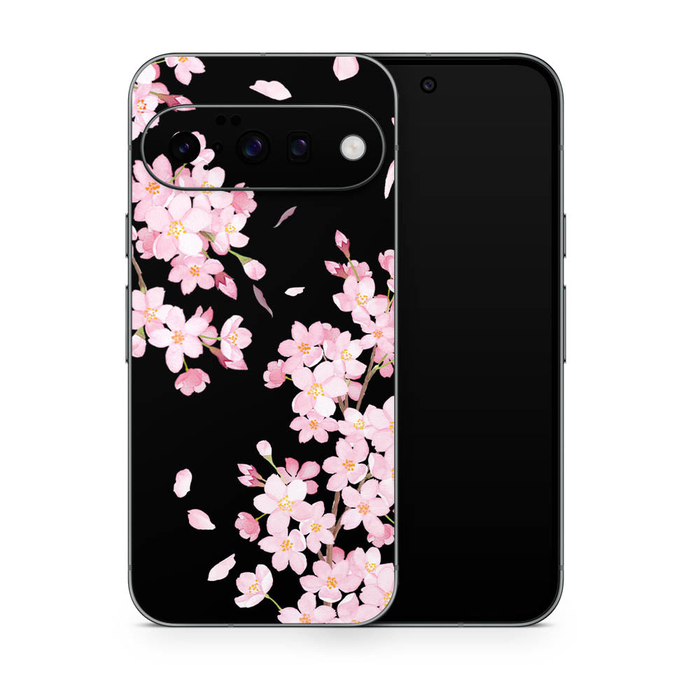 Blossoms on Black Google Pixel 10 Skin