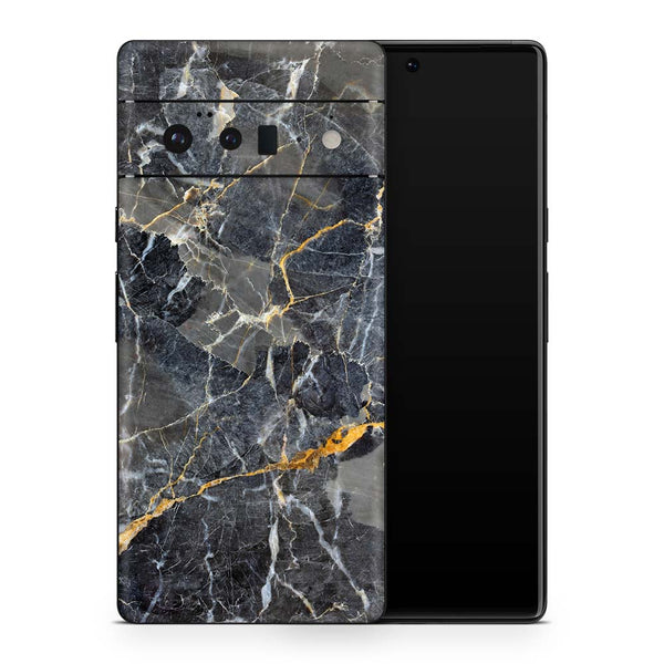 Google Pixel Gold Rim Slate Gold Marble - Google Pixel 6 Skin - SkinWraps