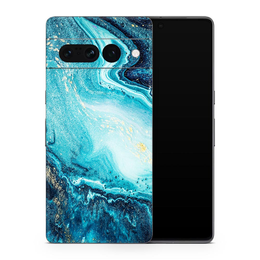 Blue River Marble Google Pixel 7 Skin