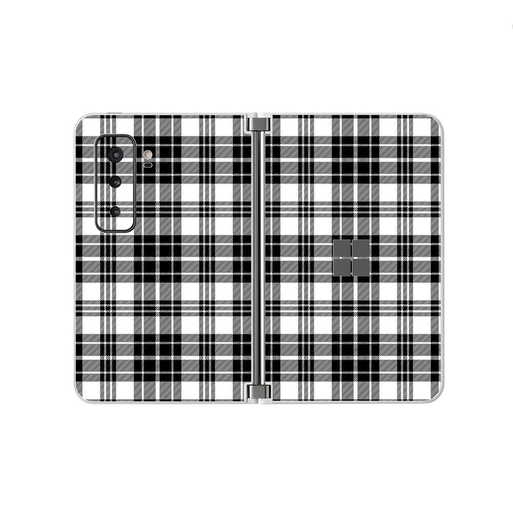 Black Plaid Microsoft Surface Duo 2 Skins