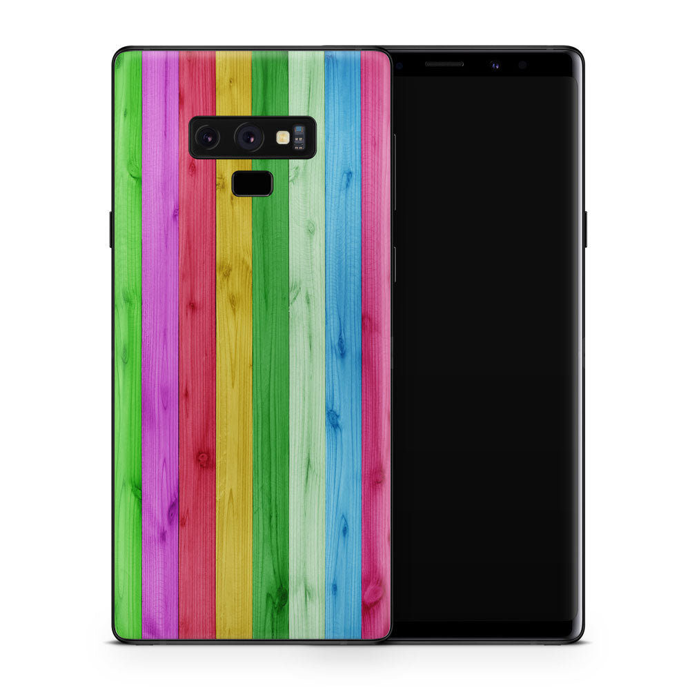 Rainbow Wood Panels Galaxy Note 9 Skin