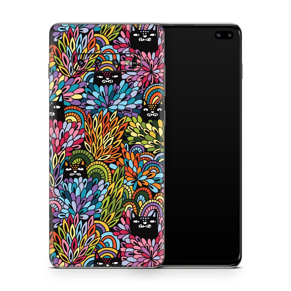 Cat Bush Galaxy S10 Skin