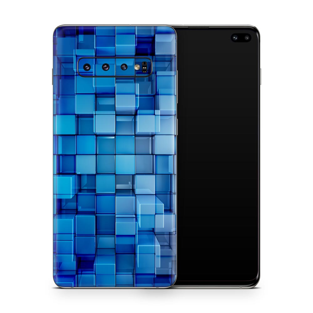 Four Square Blue Galaxy S10 Skin