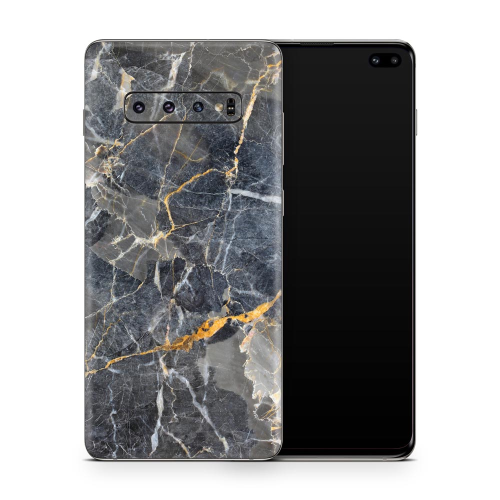 Slate Gold Marble Galaxy S10 Skin