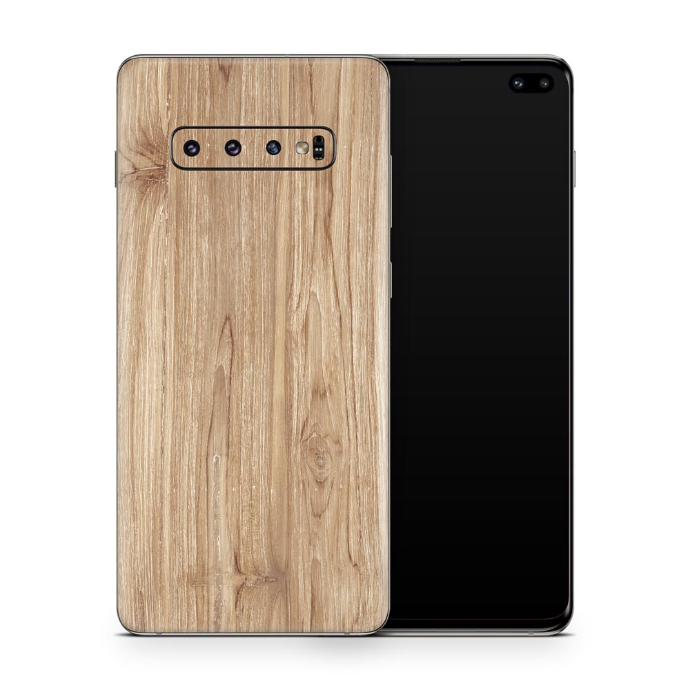 Beech Wood Galaxy S10 Skin