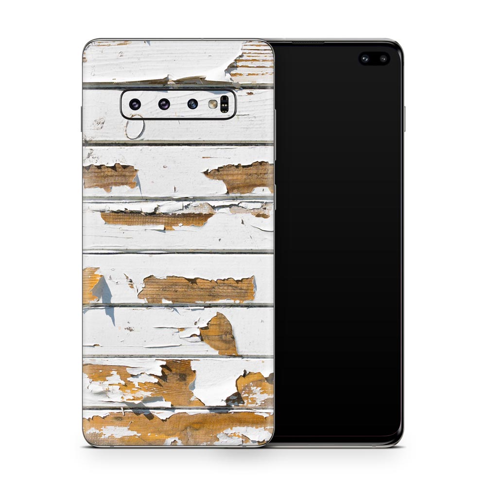 Peeling Wood Panels Galaxy S10 Skin