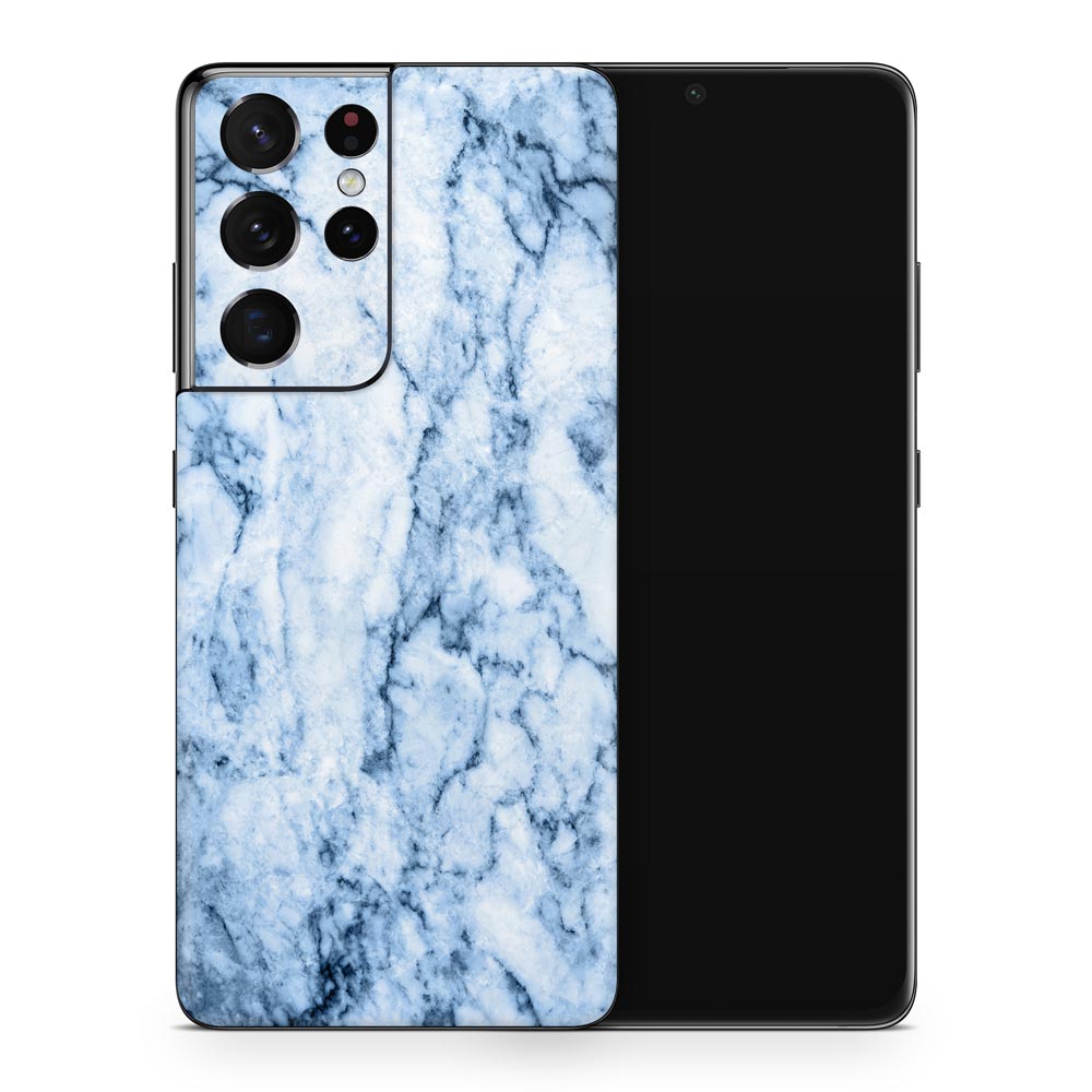 Blue Vein Marble Galaxy S21 Skin