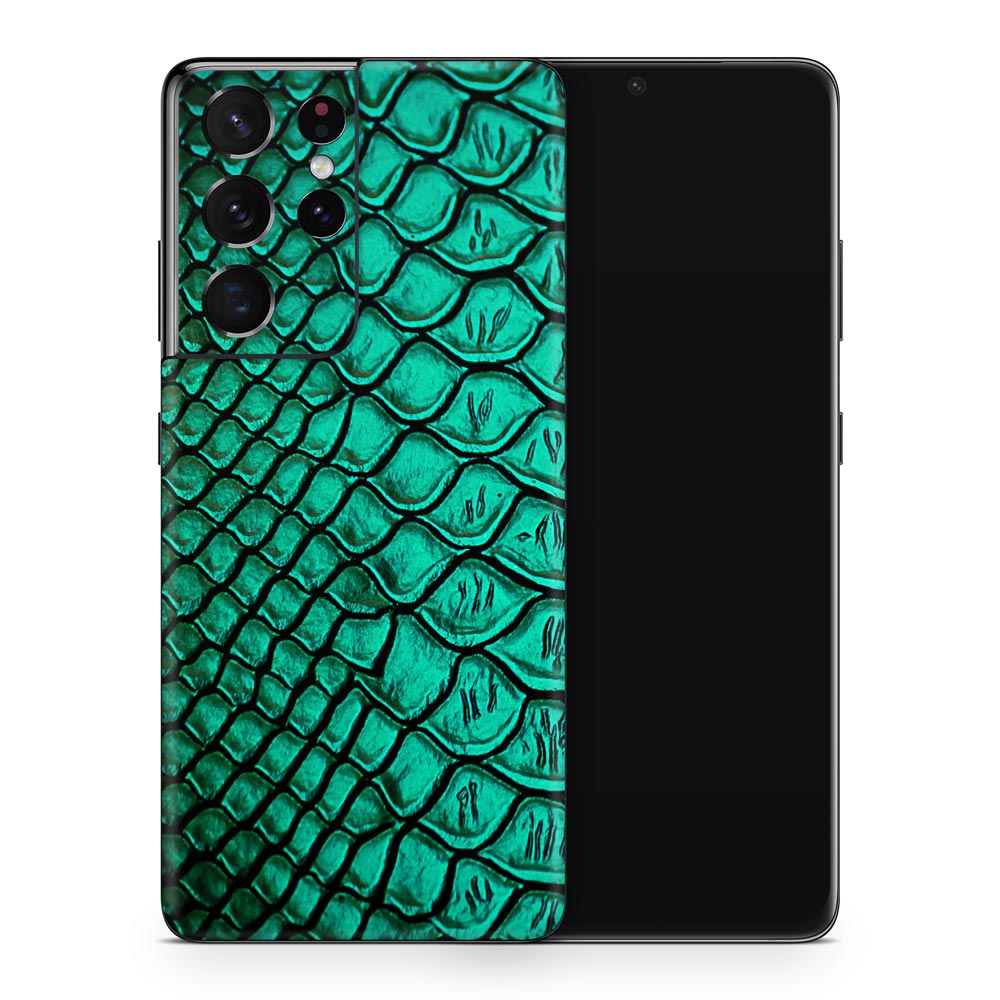 Jungle Green Snakeskin Galaxy S21 Skin