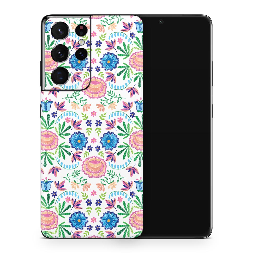 Flower Stitch Galaxy S21 Skin