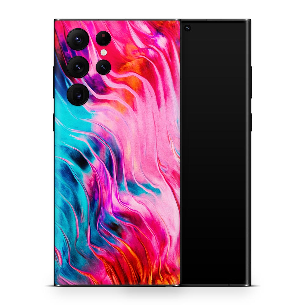 Pink Abstract Wave Galaxy S22 Skin