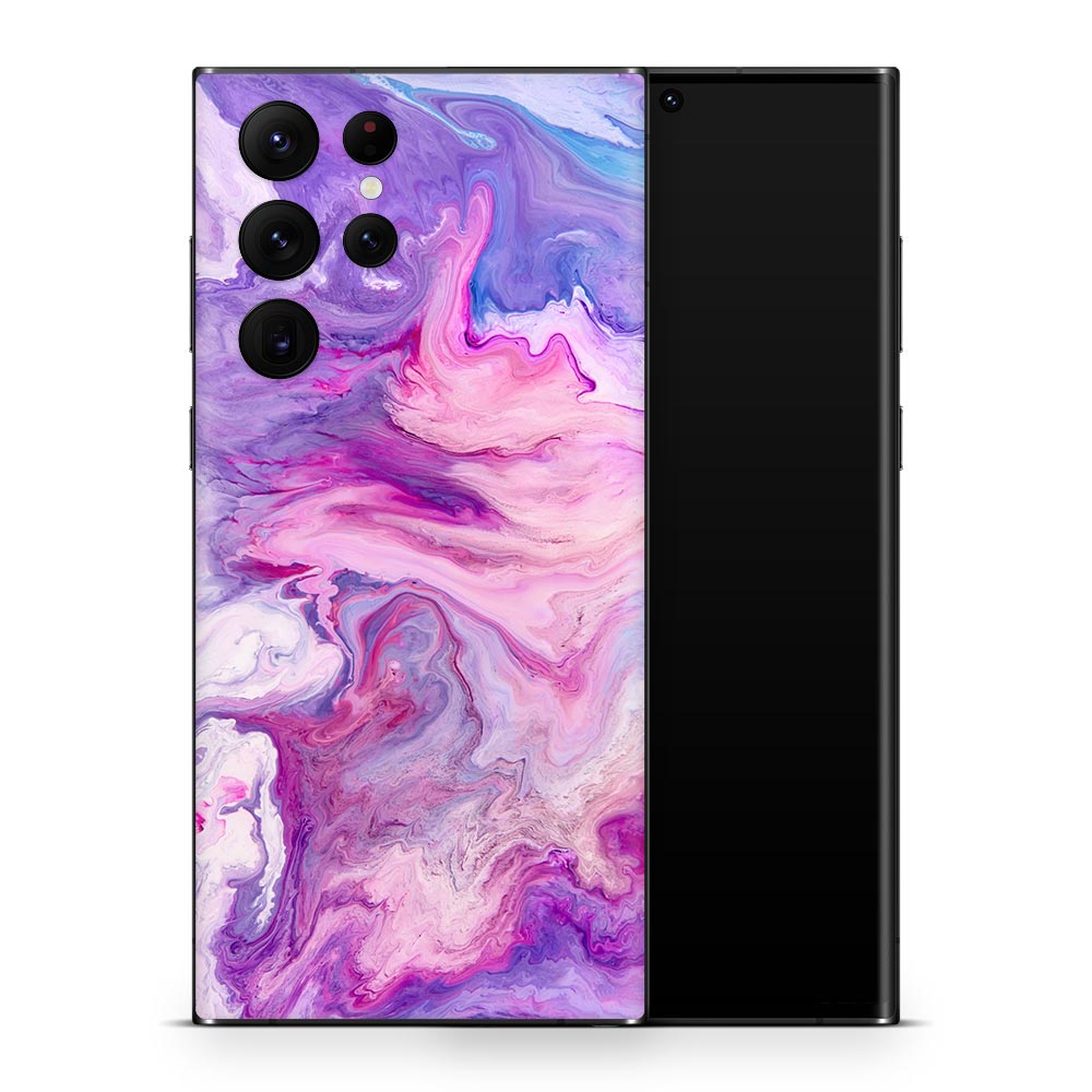 Purple Marble Swirl Galaxy S22 Skin