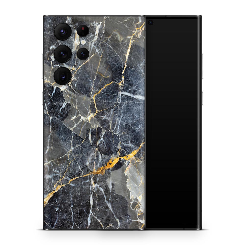 Slate Gold Marble Galaxy S22 Skin