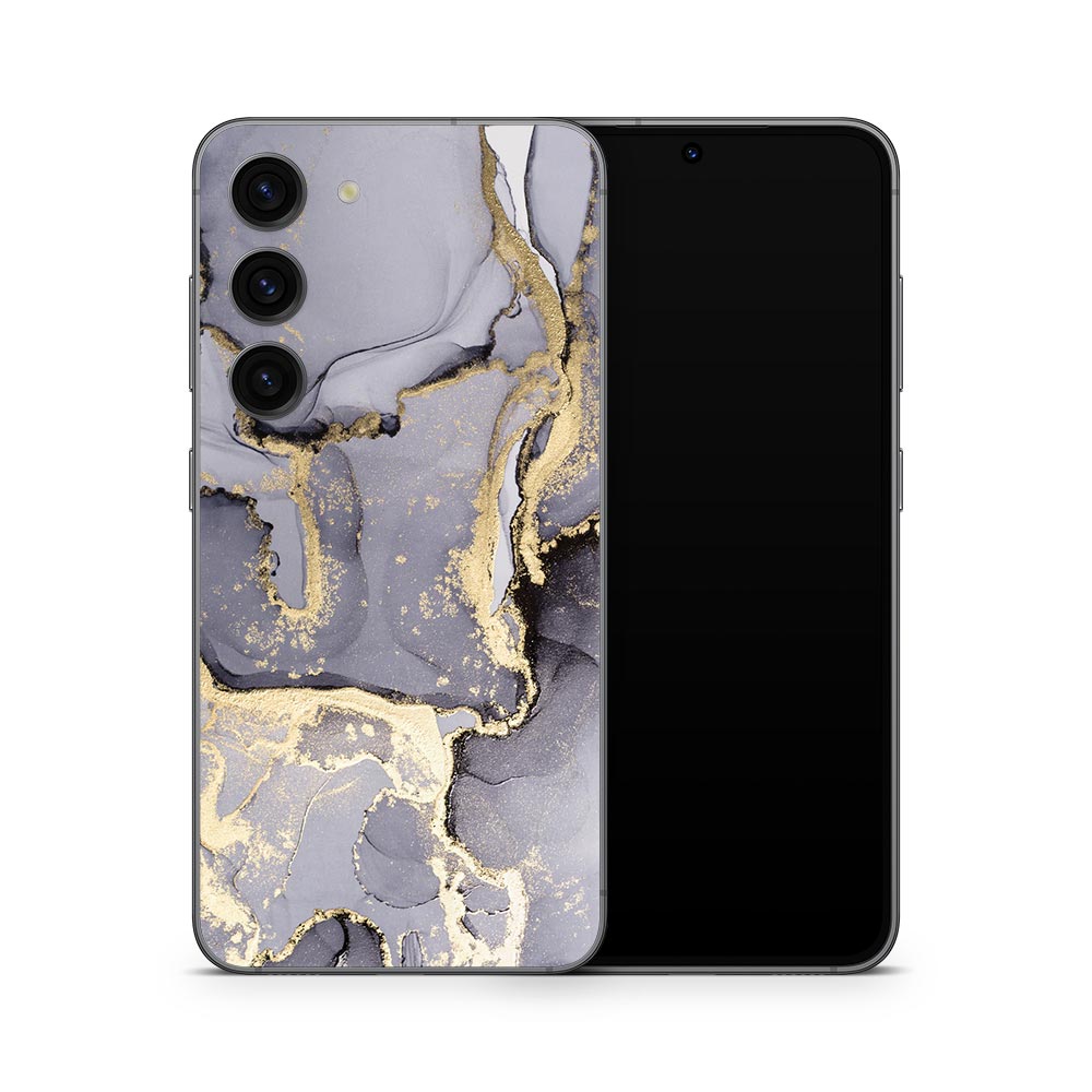 Watercolour Grey Gold Galaxy S23 Skin