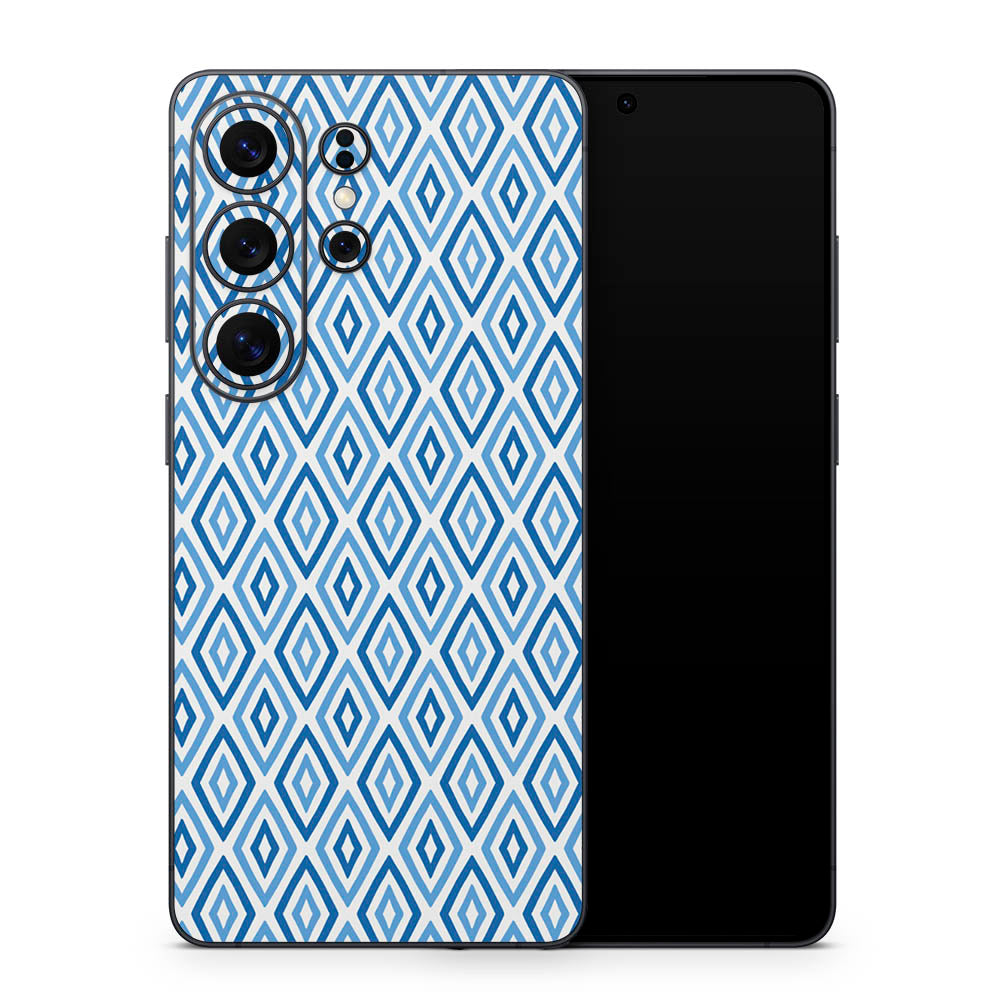 Geo Rhombus Blue Galaxy S26 Skin