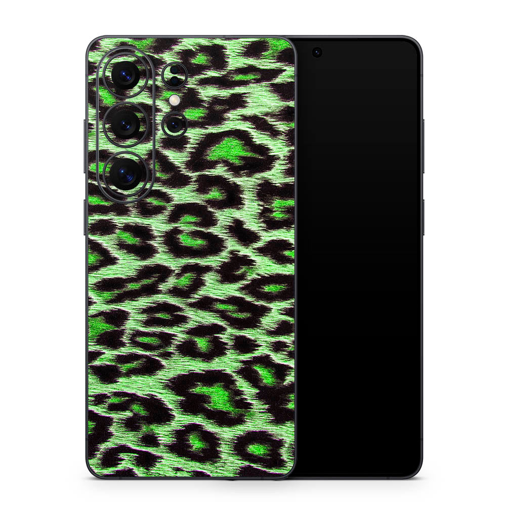 Green Leopard Print Galaxy S26 Skin