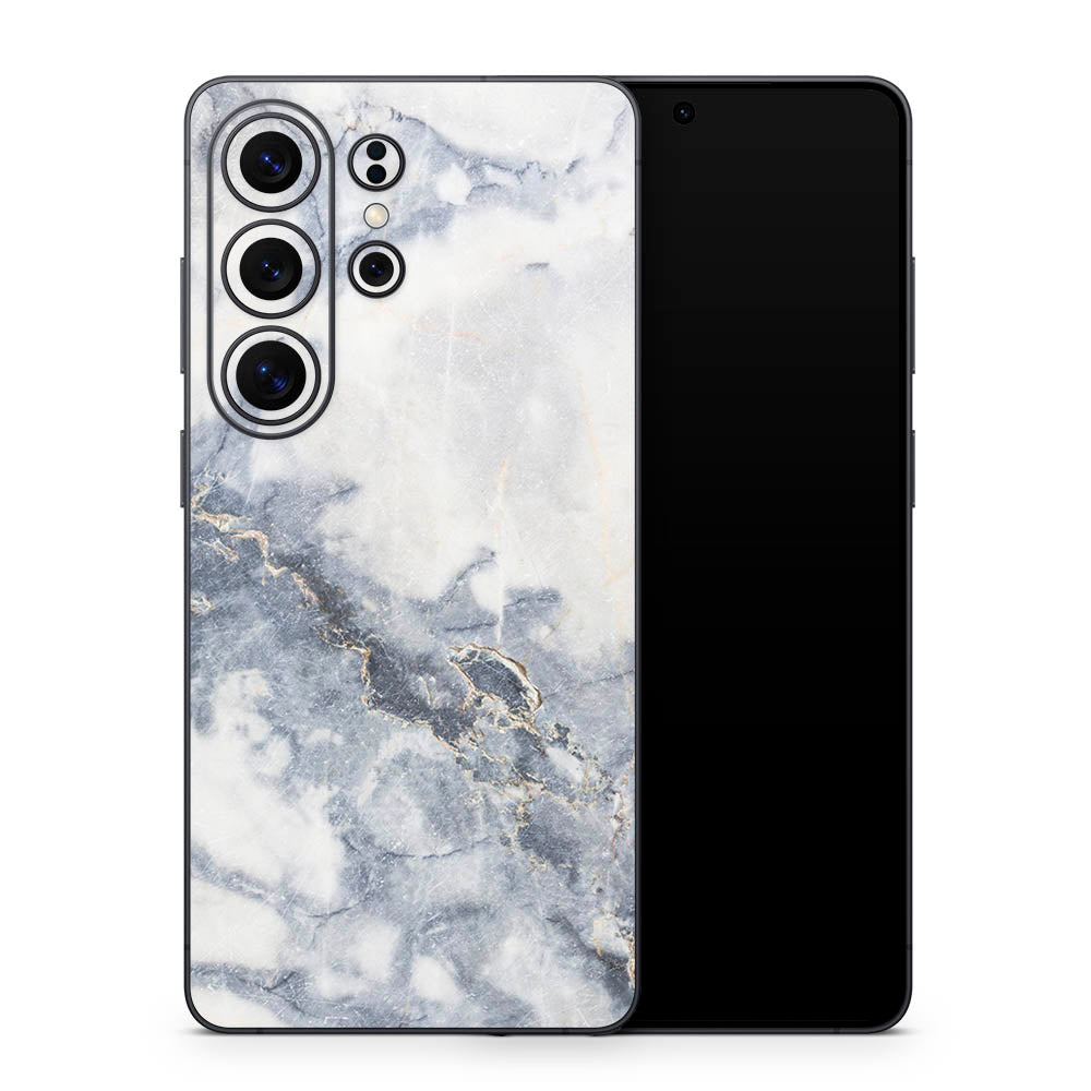 Grey Gold Marble Galaxy S26 Skin