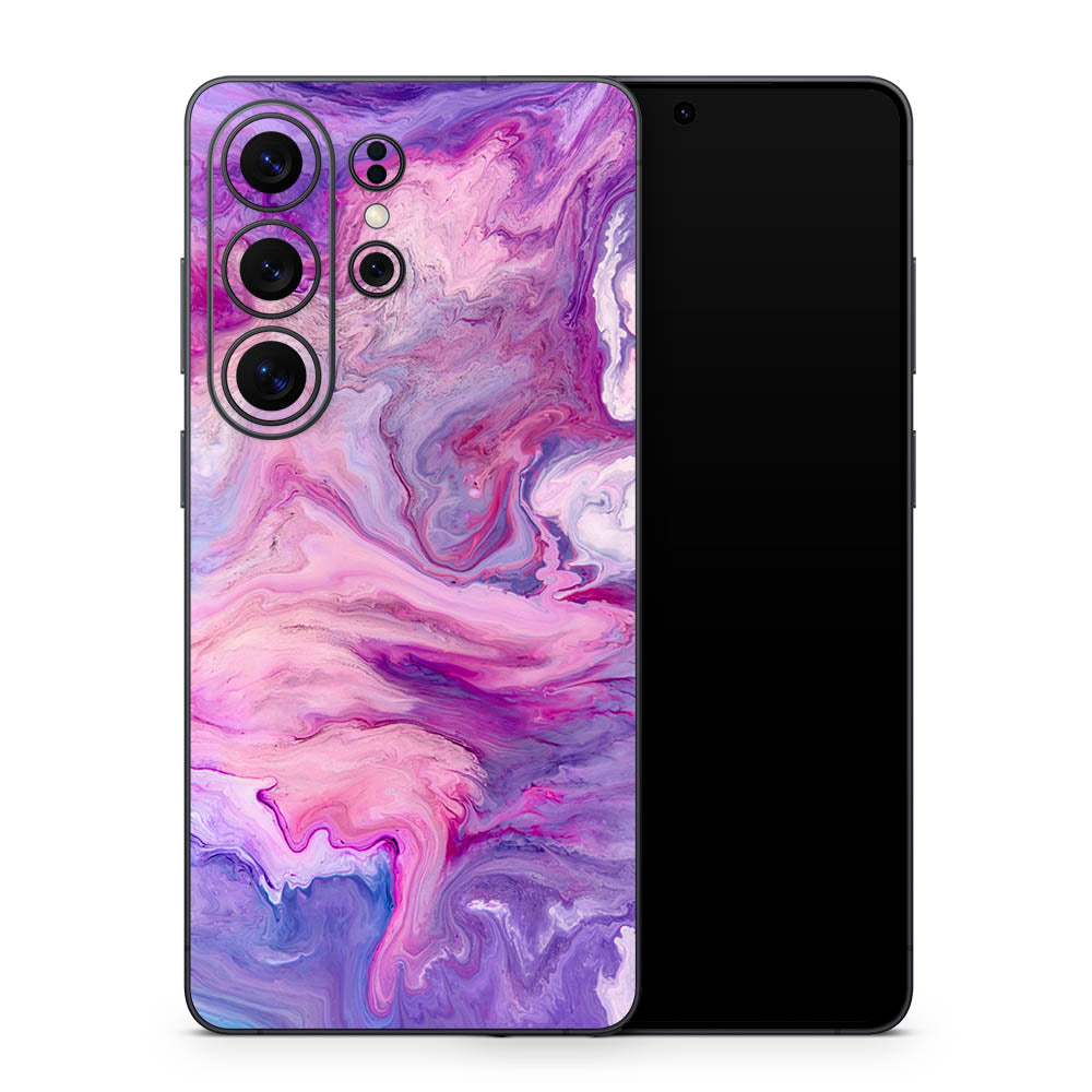 Purple Marble Swirl Galaxy S26 Skin