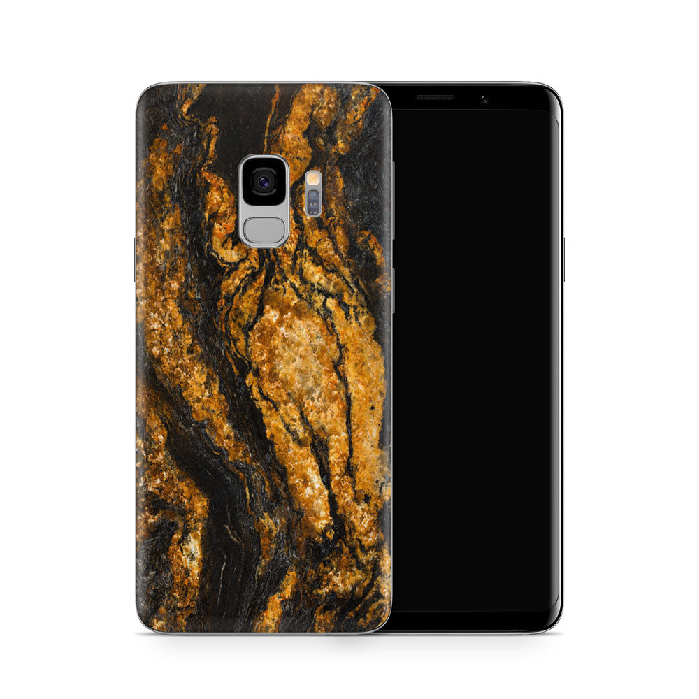 Black &amp; Gold Marble Galaxy S9 Skin