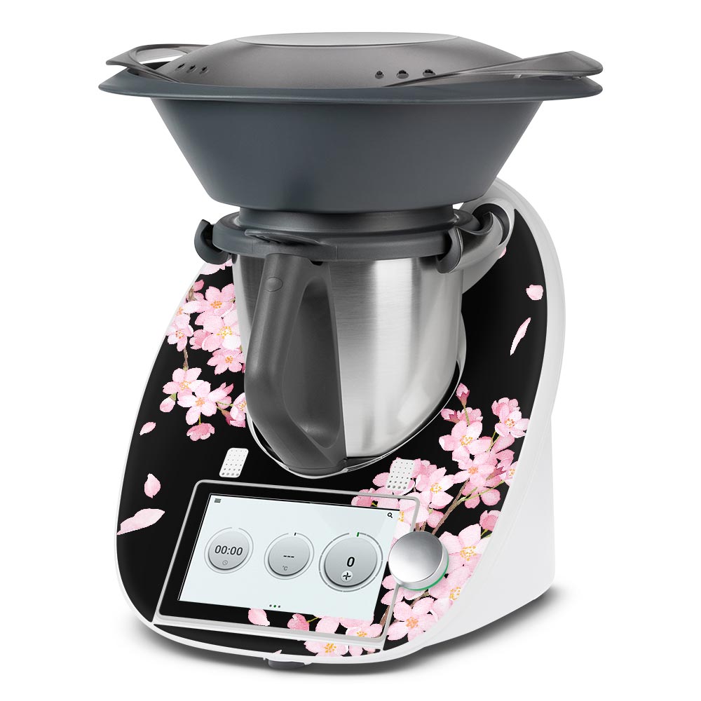 Blossoms on Black - Thermomix TM6 Front Skin