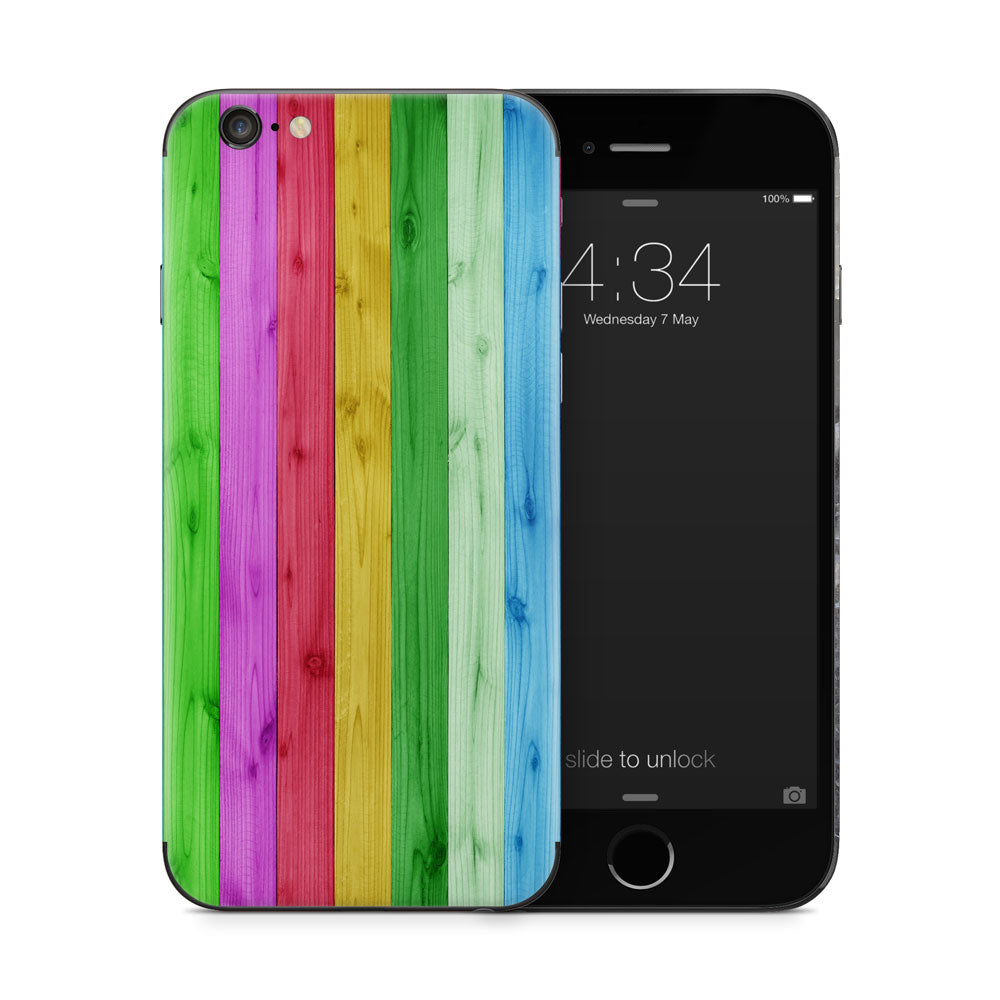 Rainbow Wood Panels iPhone 6/6S Skin