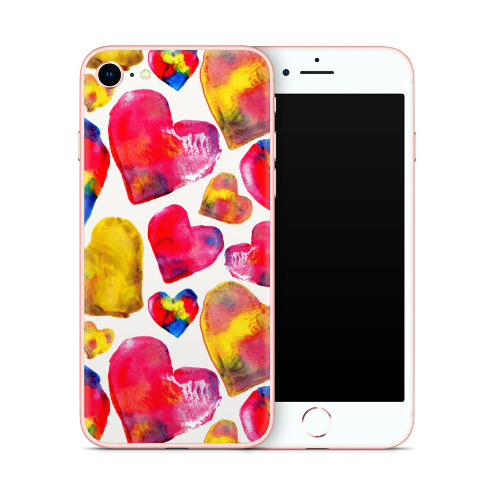 Watercolour Hearts iPhone 7/8 Skin