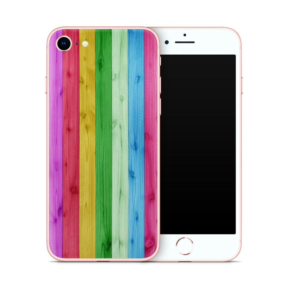 Rainbow Wood Panels iPhone 7/8 Skin