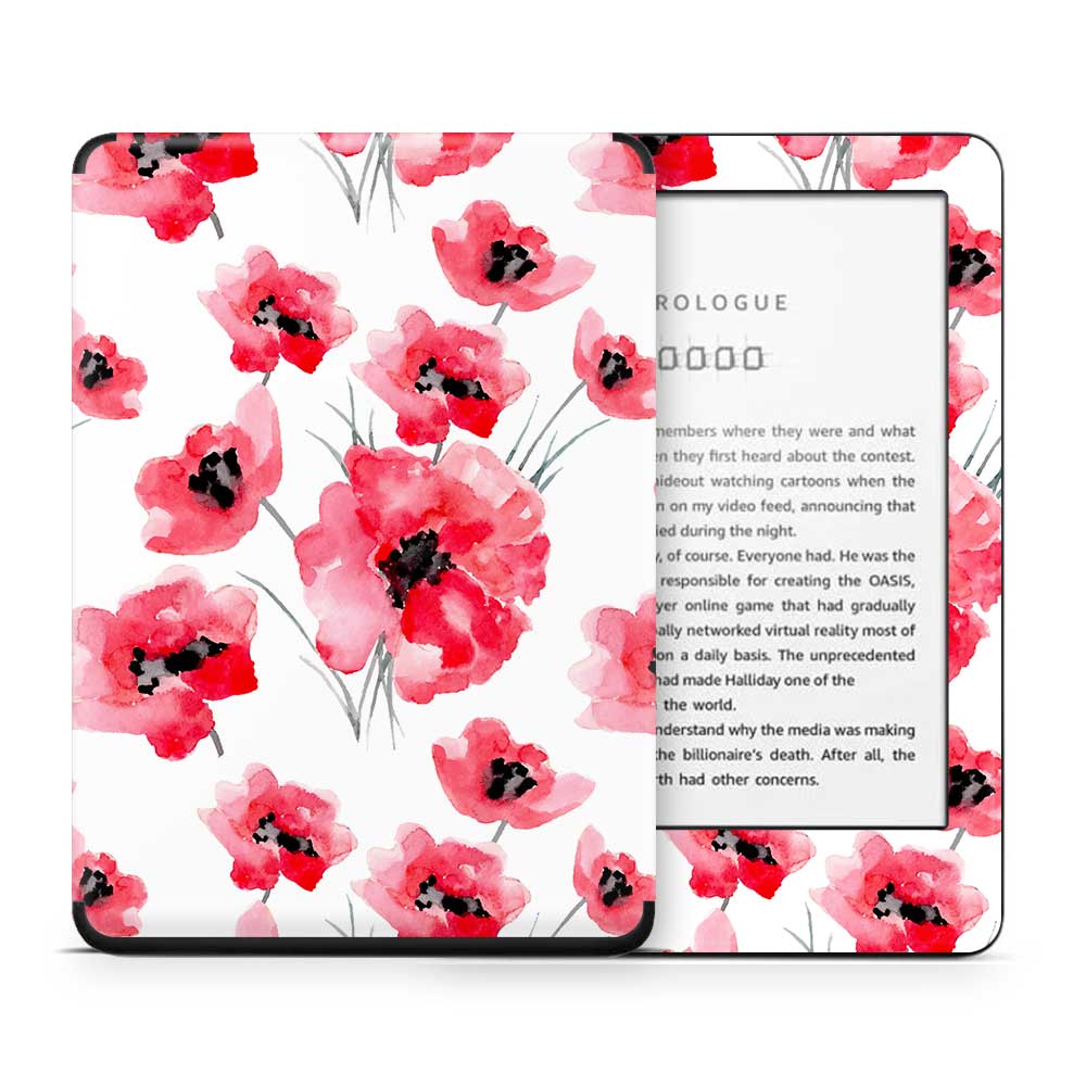 Watercolour Poppies Kindle 10th Gen Skin