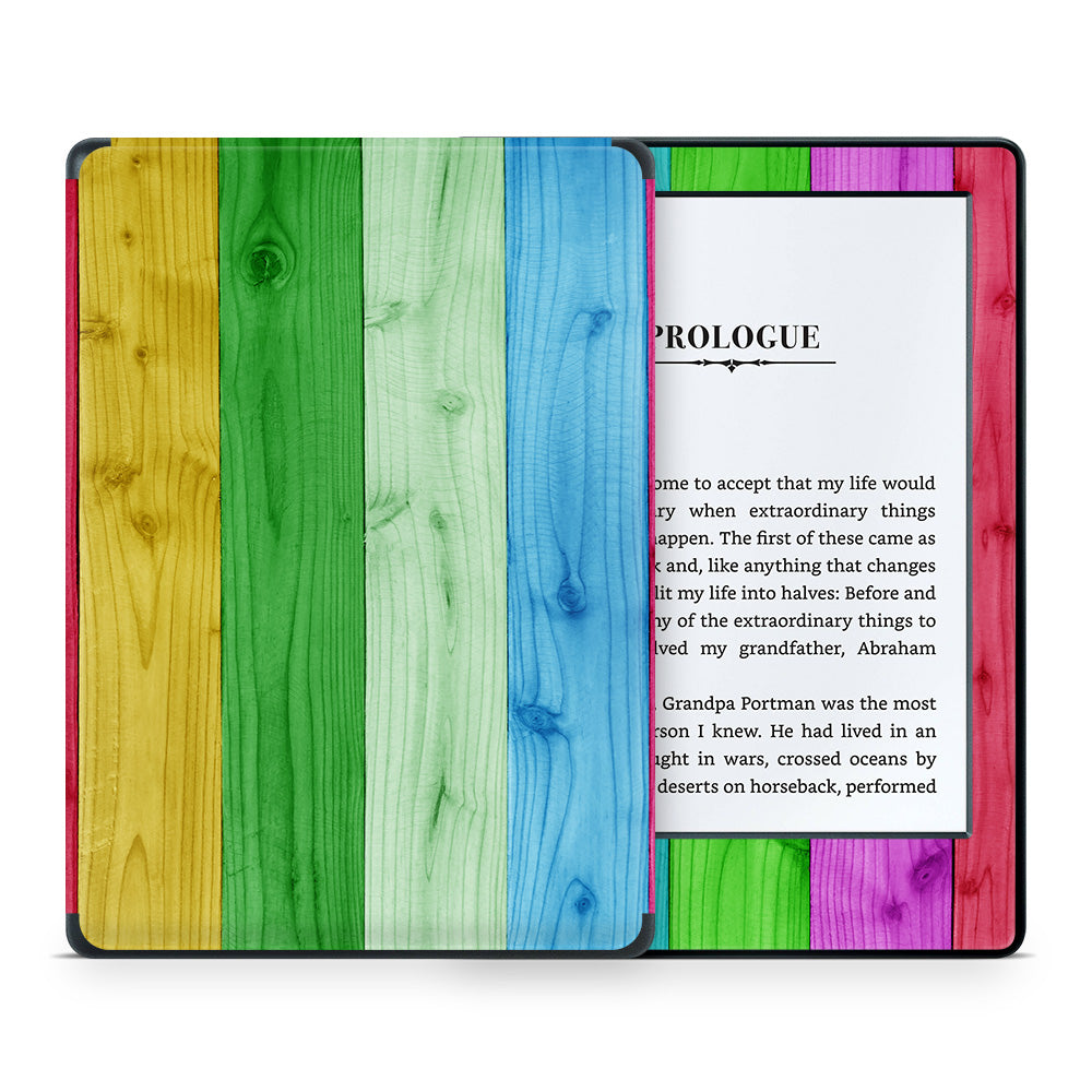 Rainbow Wood Panels Kindle 8th Gen Skin