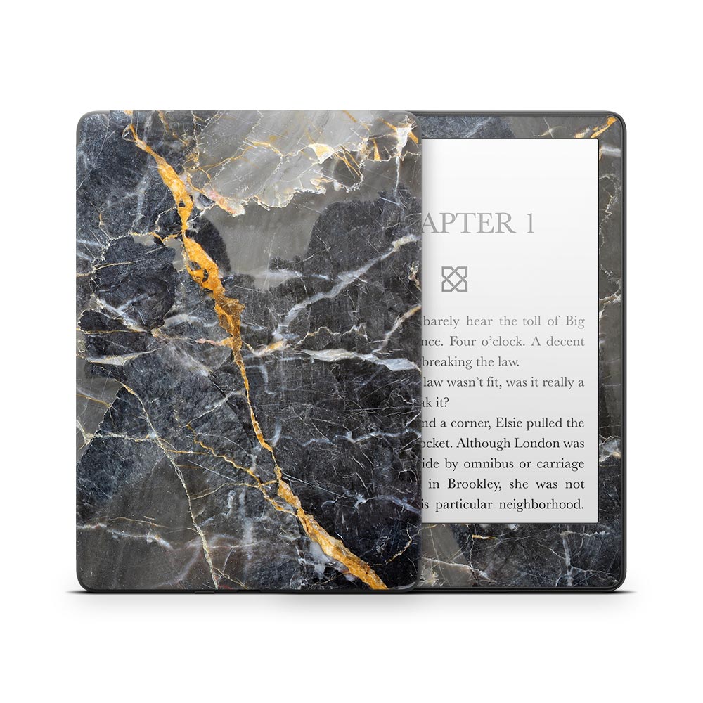 Slate Gold Marble Kindle Paperwhite Skin