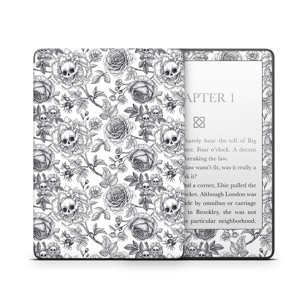 BW Skull &amp; Roses Kindle Paperwhite Skin