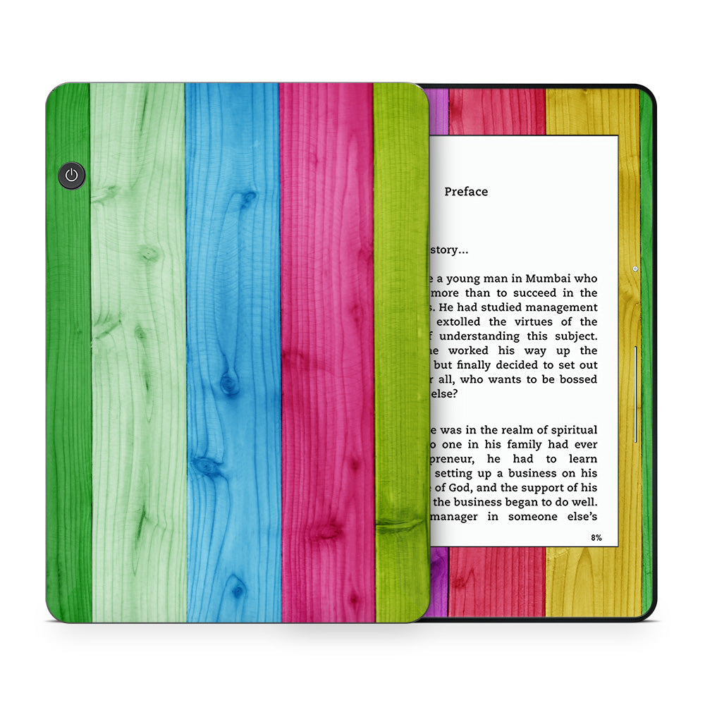 Rainbow Wood Panels Kindle Voyage Skin