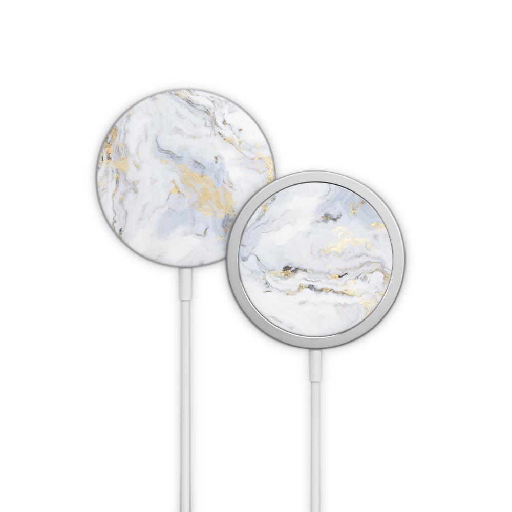 Curly Gold Marble Apple MagSafe Charger Skin