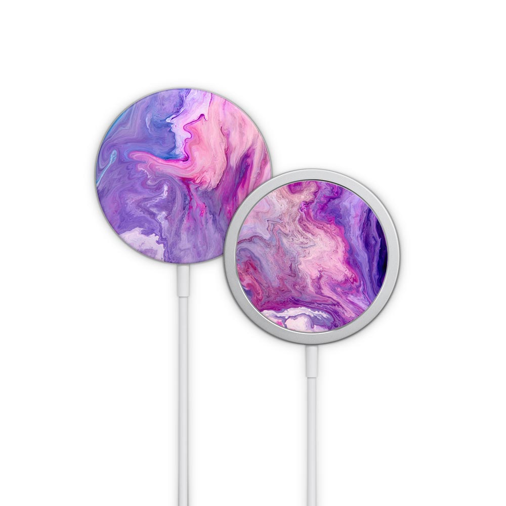 Purple Marble Swirl Apple MagSafe Charger Skin