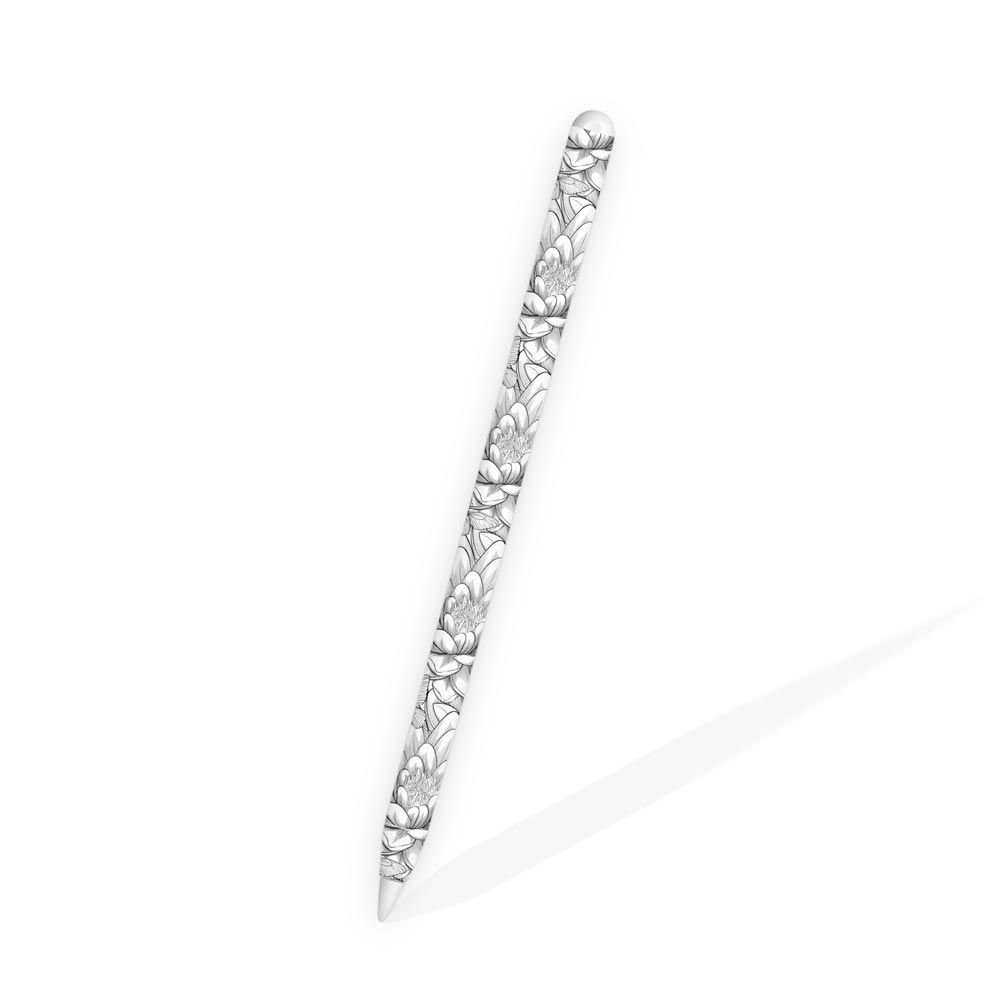 White Floral Damask Apple Pencil 2 Skin