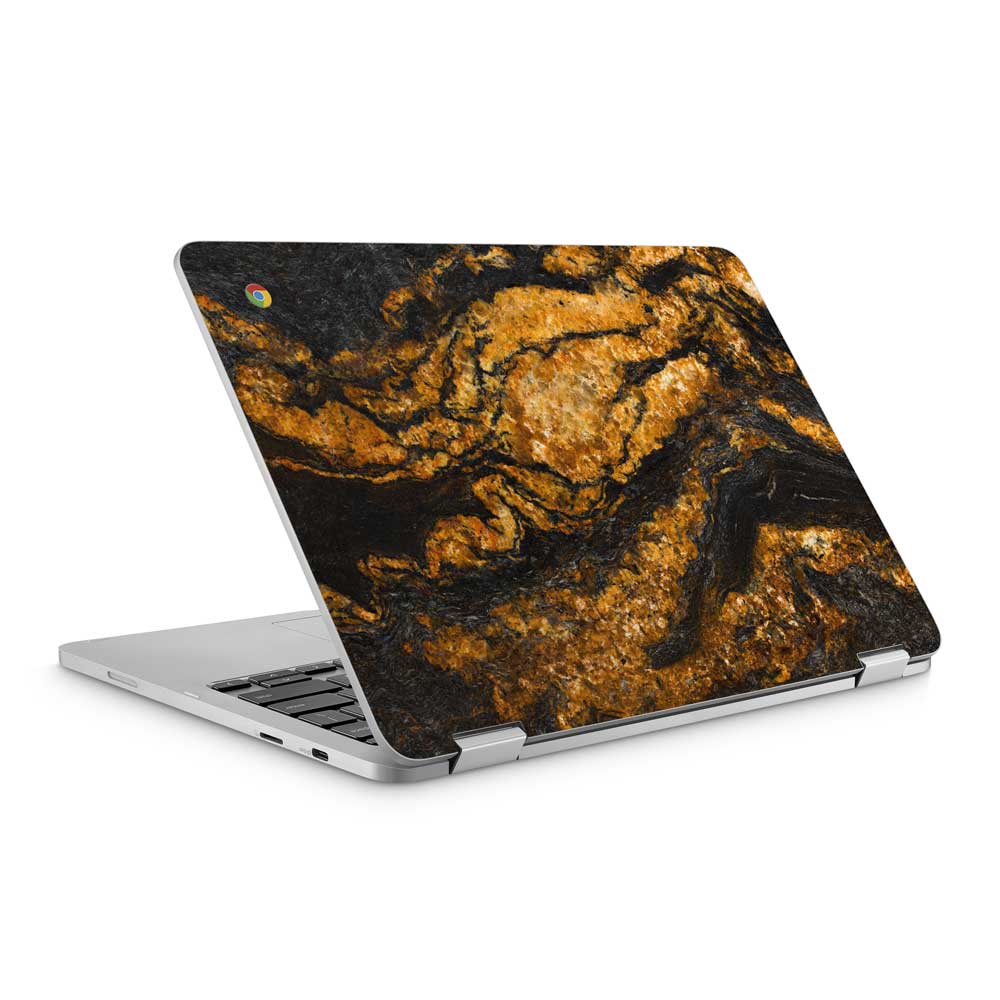 Black &amp; Gold Marble ASUS Chromebook C302CA Skin