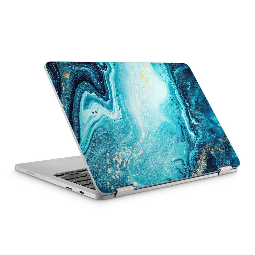 Blue River Marble ASUS Chromebook C302CA Skin