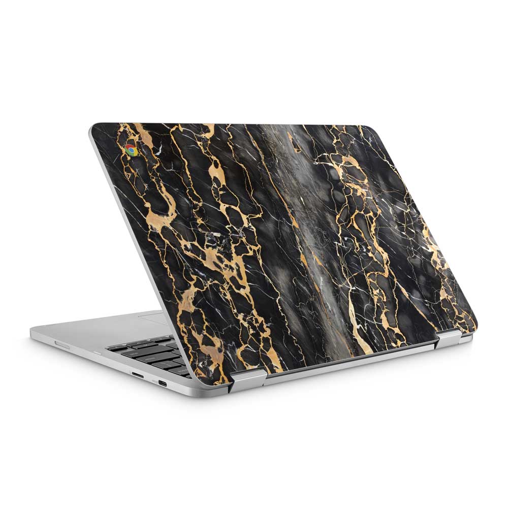 Slate Grey Gold Marble ASUS Chromebook C302CA Skin