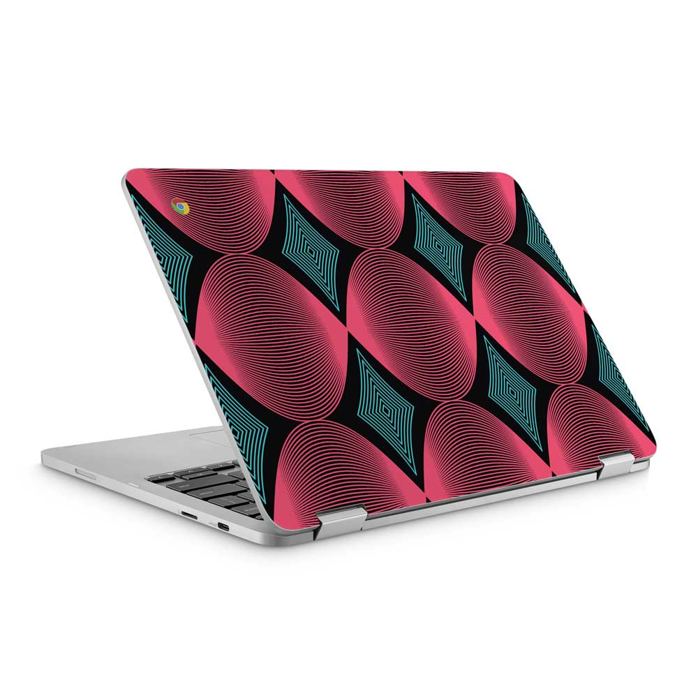 Pink Moire ASUS Chromebook C302CA Skin