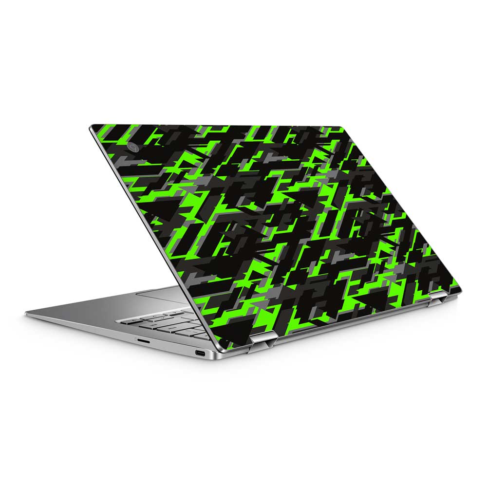 Green Geometric Camo ASUS Chromebook C434TA Skin