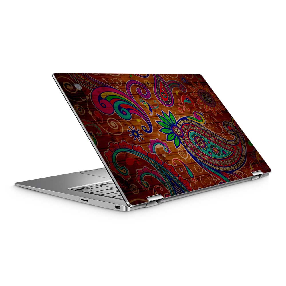 Floral Paisley Wood ASUS Chromebook C434TA Skin