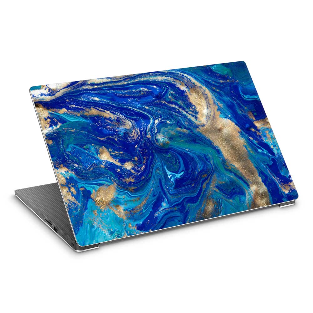 Liquid Colour Marble Blue &amp; Gold Dell XPS 15 (9570) Skin
