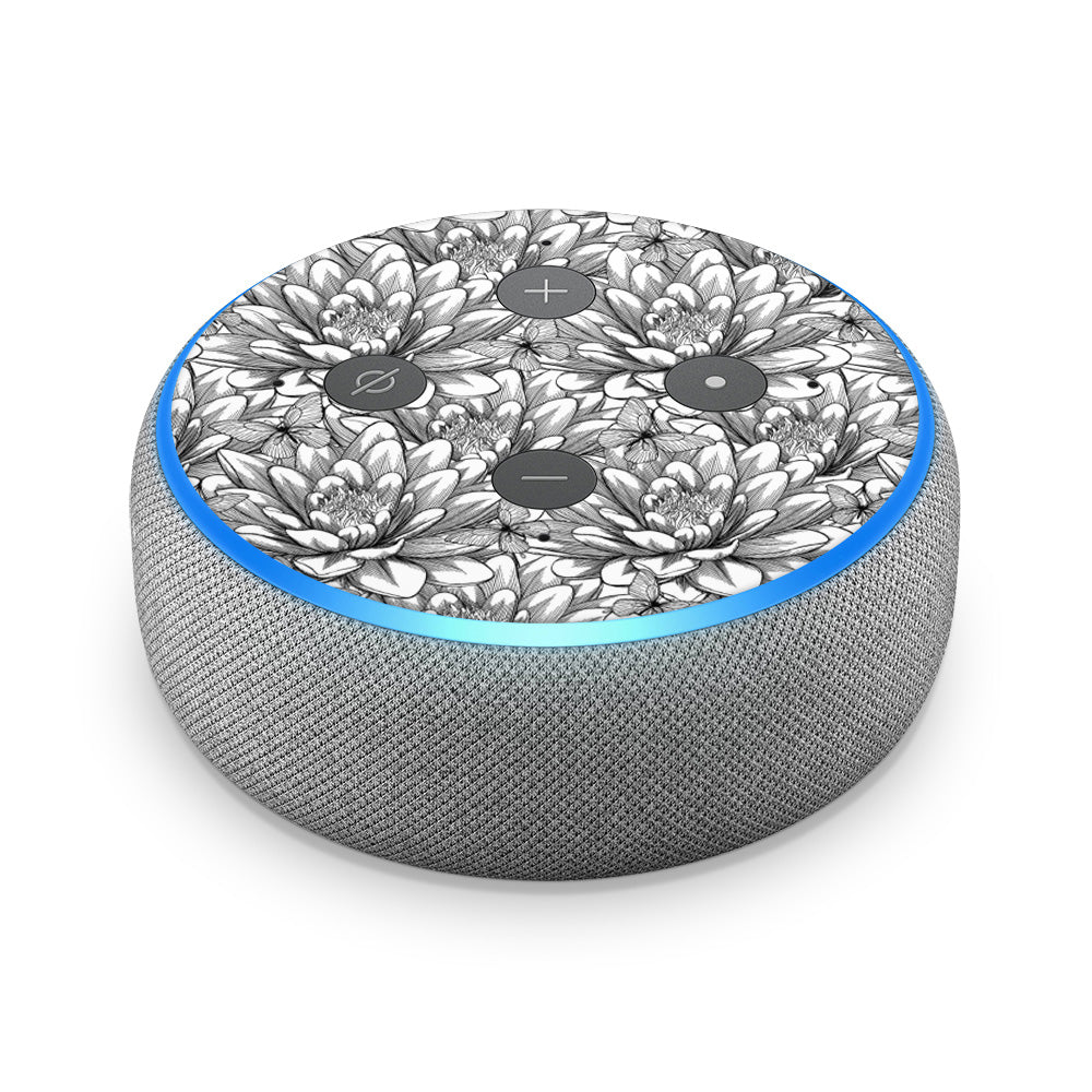 Floral Damask White Amazon Echo Dot 3 Skin