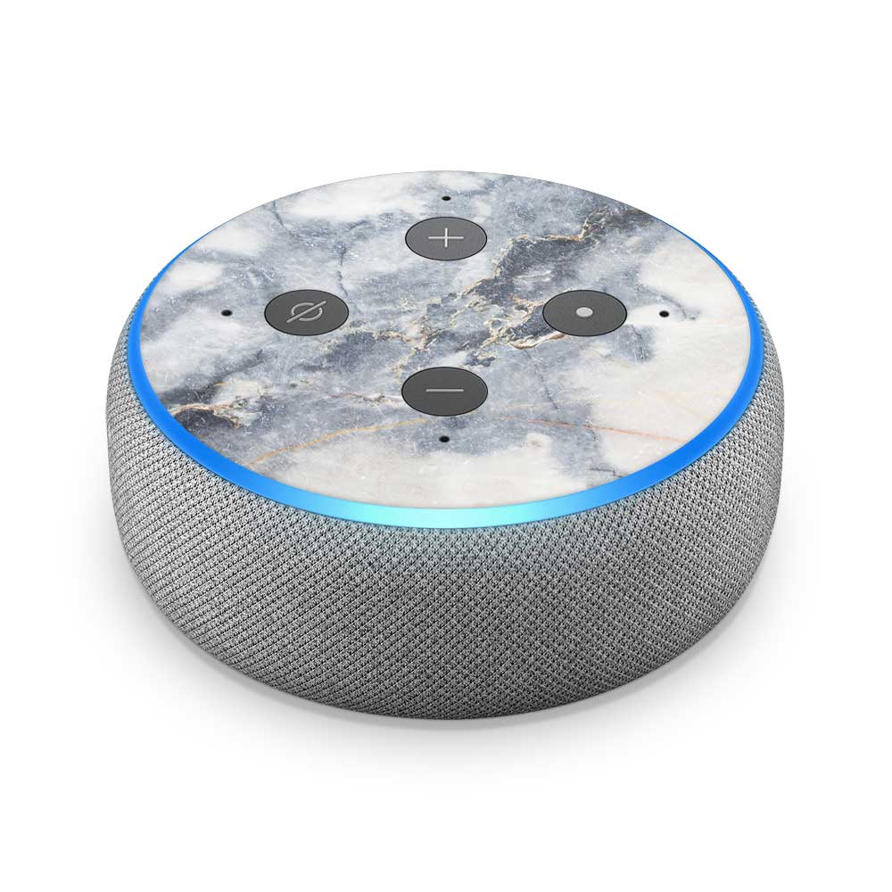 Grey Gold Marble Amazon Echo Dot 3 Skin