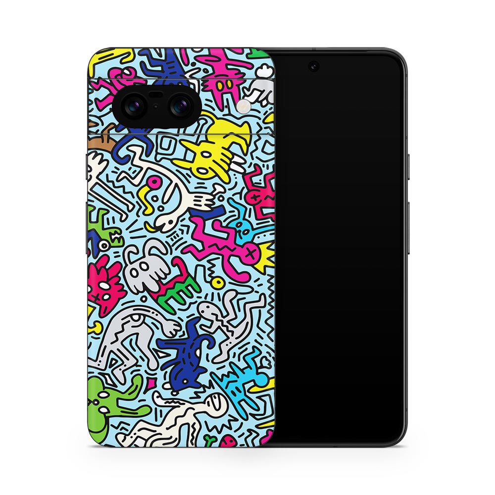 Doodle Crazy Google Pixel 8 Skin