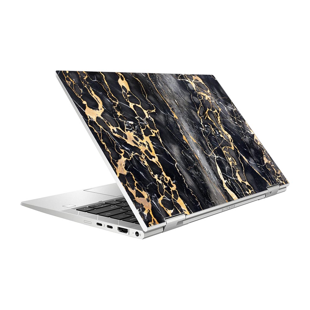 Slate Grey Gold Marble HP Elitebook x360 830 G8 Skin